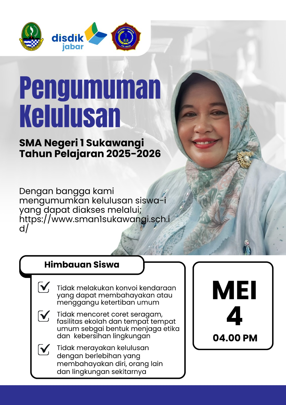 Pengumuman Kelulusan Peserta Didik Kelas XII SMAN 1 Sukawangi Tahun Ajaran 2025/2026